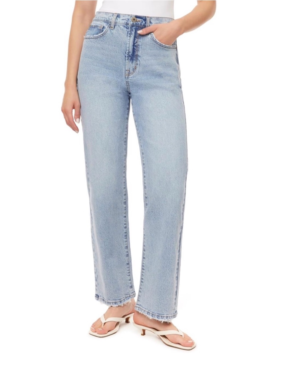 Kensie The Mila High-Rise Straight Jeans Blue